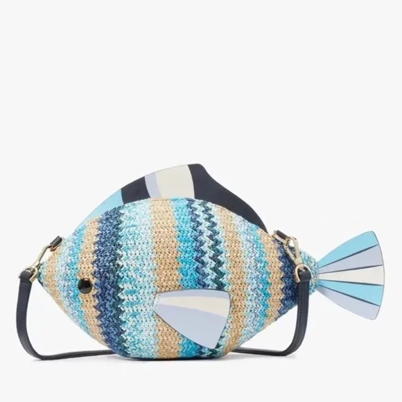 Kate Spade What A Catch 3D Fish Crossbody Bag Novelty Purse Blue NWT - Picture 4 of 8
